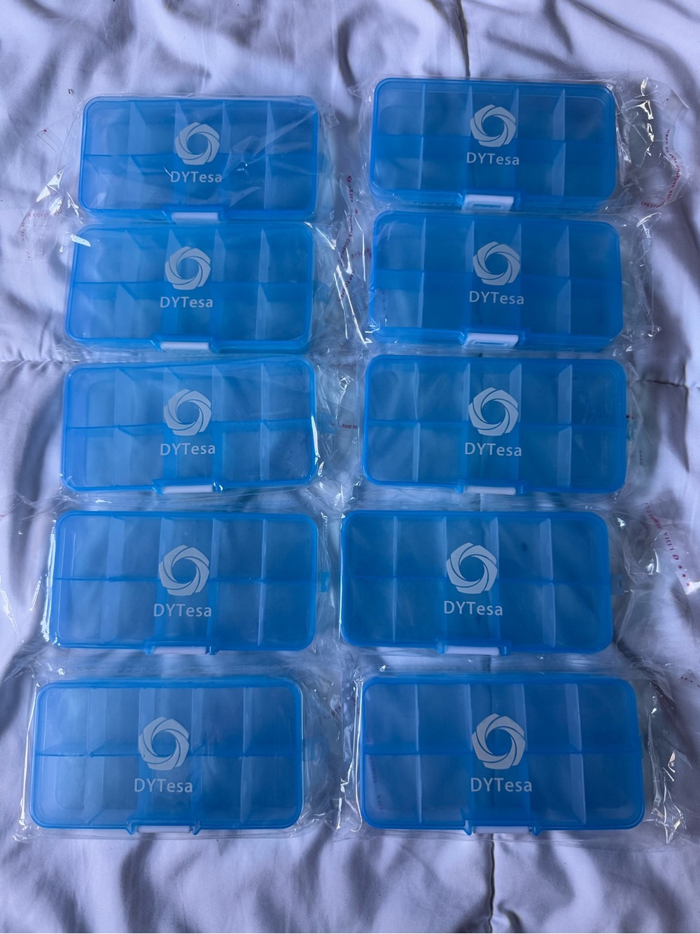 Blue Plastic Storage Organizer Box - 10-Pack